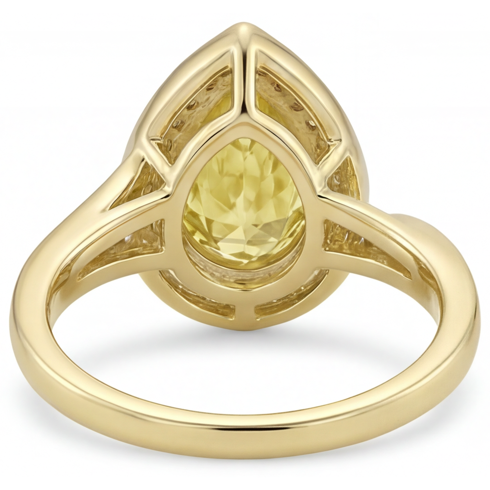 Canary Yellow Diamond Halo Engagement Ring 2-ct 14K Yellow Gold – profile view