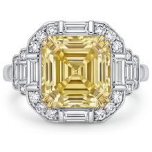 Natural Canary Yellow Diamond Halo Engagement Ring – main view