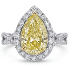 High-End Canary Yellow Diamond Halo Ring 1.50 ct – front view
