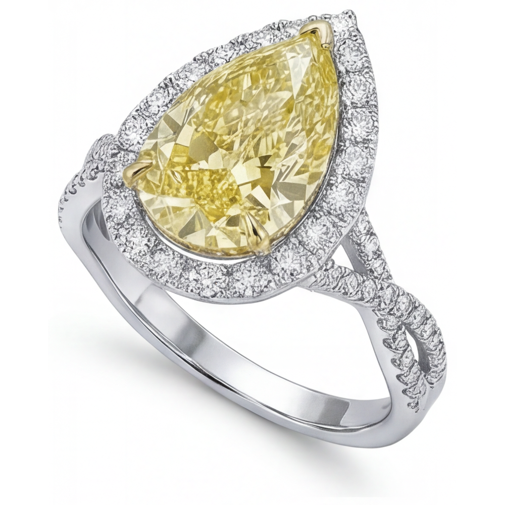 High-End Halo Ring 1.50 ct – side view