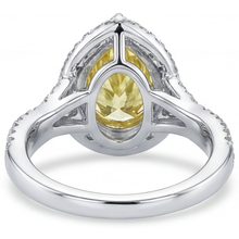 Canary Yellow Diamond Halo Ring 1.50-ct 14 Karat Two Tone Gold – angle view