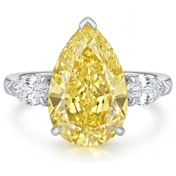 Genuine VVS Clarity Canary Yellow Diamond Ring 3.25 ct