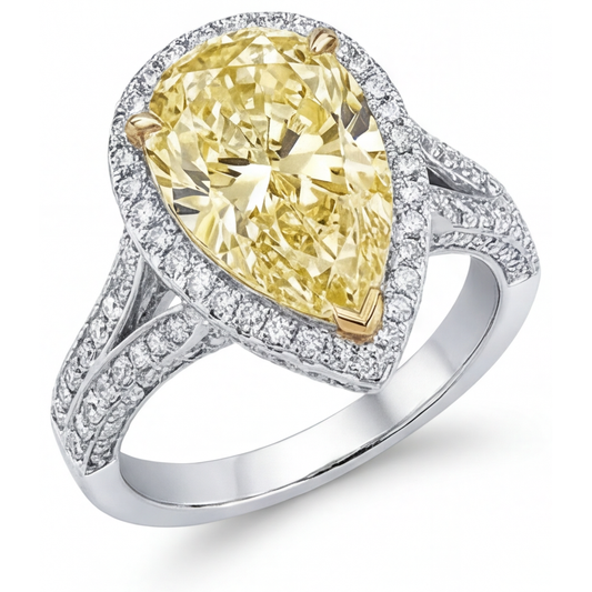 Canary Yellow Diamond Ring 4.5-ct 14K Two Tone Gold – main view
