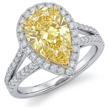 Natural Canary Yellow Diamond Statement Ring 1.25 ct Two-Tone 14K Gold – main view