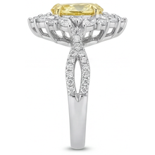 Earth-Mined Canary Yellow Diamond Statement Ring 1.75 ct 14 Karat Two Tone Gold – profile view