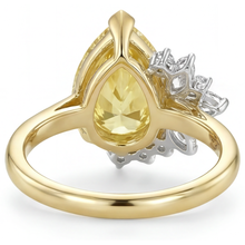Statement Ring 14 Karat Two Tone Gold with Canary Yellow Diamond – top view