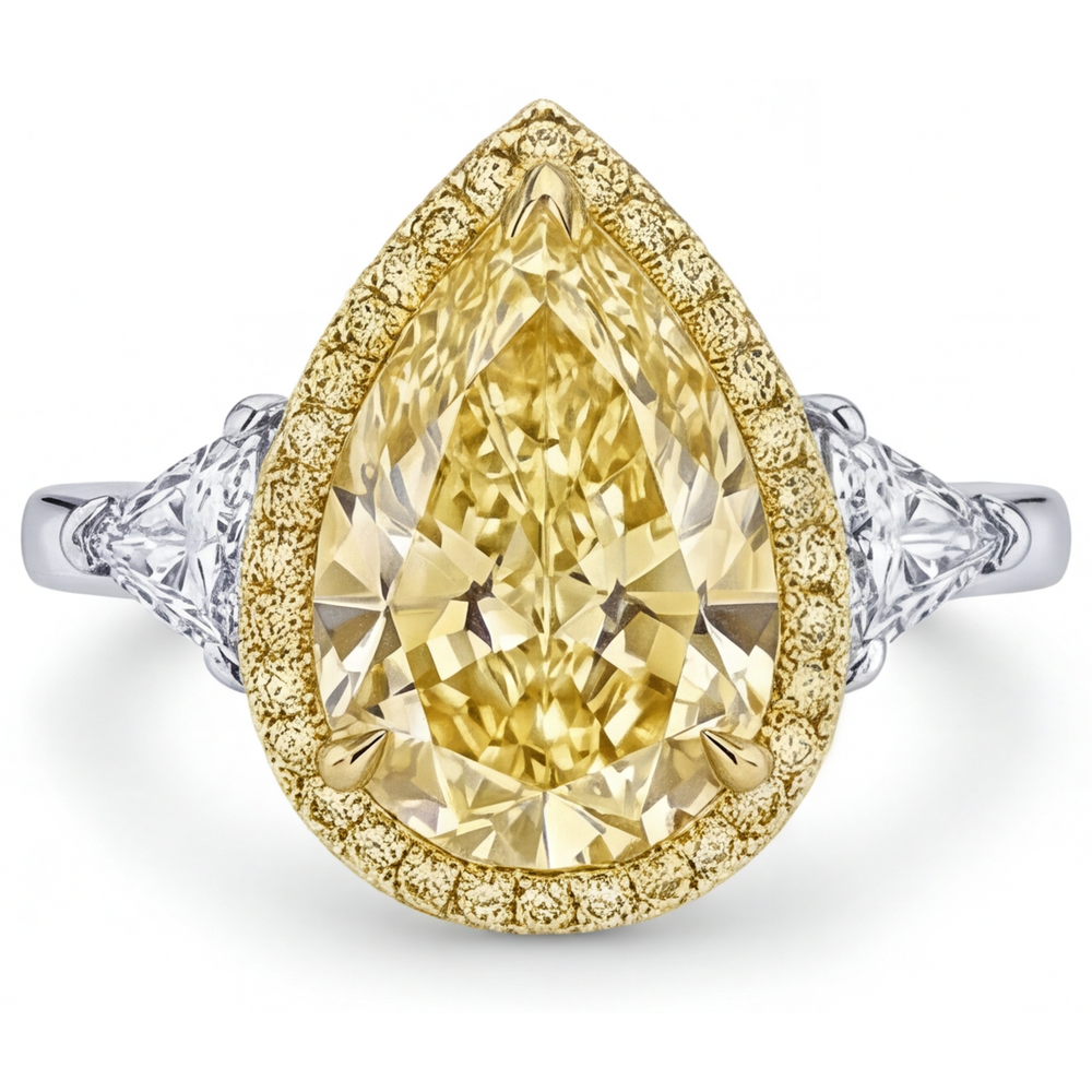 Earth-Mined Canary Yellow Diamond Statement Ring – front view