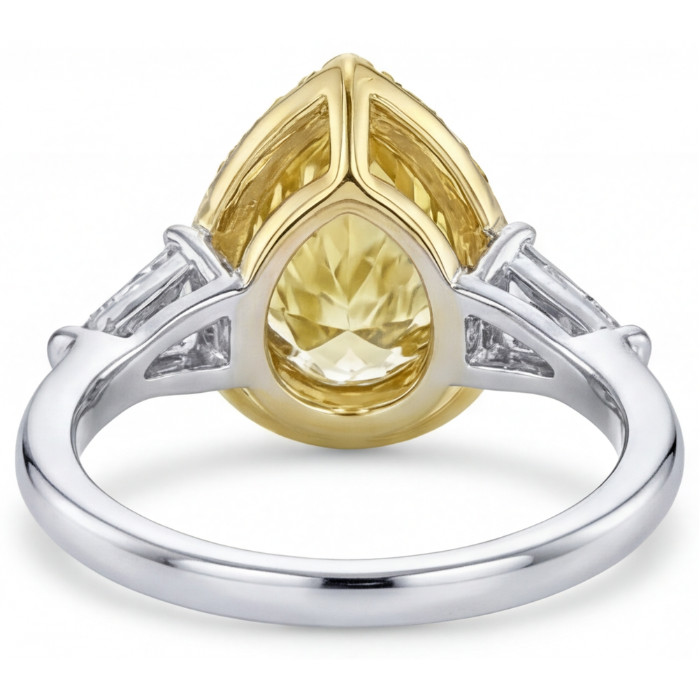 Canary Yellow Diamond Statement Ring 4.75-ct Two-Tone 14K Gold – side view