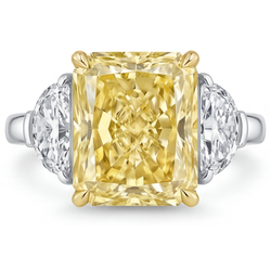 Fine VVS Clarity Canary Yellow Diamond Three Stone Ring – 3 ct