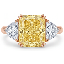 Canary Yellow Diamond Trilogy Ring 4-ct 14 Karat Rose Gold – main view