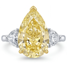 Handcrafted Canary Yellow Diamond Trilogy Ring 5 ct – main view