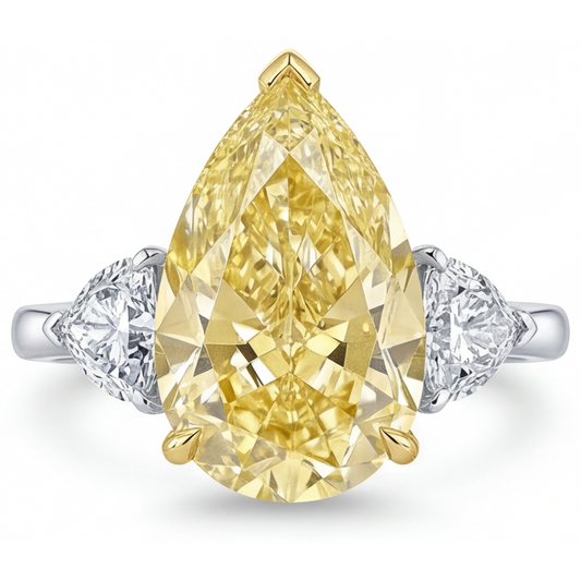Handcrafted Canary Yellow Diamond Trilogy Ring 5 ct – main view