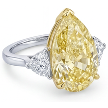 Trilogy Ring 14K Two Tone Gold with Canary Yellow Diamond – side view