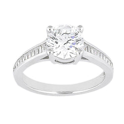 Channel Setting Natural Earth Mined Diamond 2.31 Carat Engagement Solitaire Ring