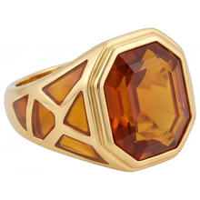 Colored Stone Ring 14 Karat Yellow Gold with Citrine – side view