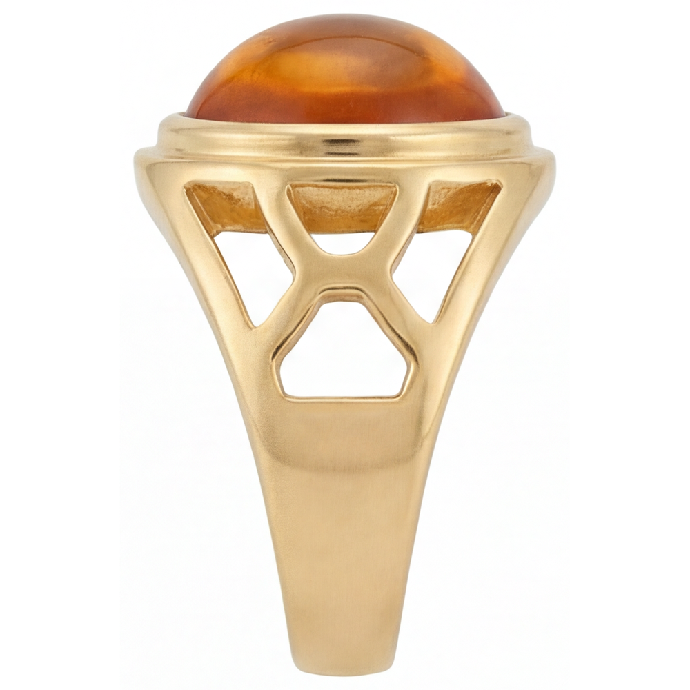 Sparkling Citrine Colored Stone Ring 5 ct – angle view