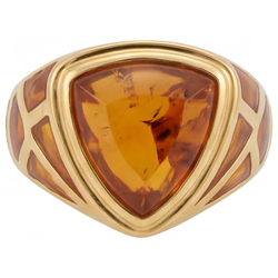 Men's 14K Yellow Gold Fine Jewelry with Citrine – 8.5 ct