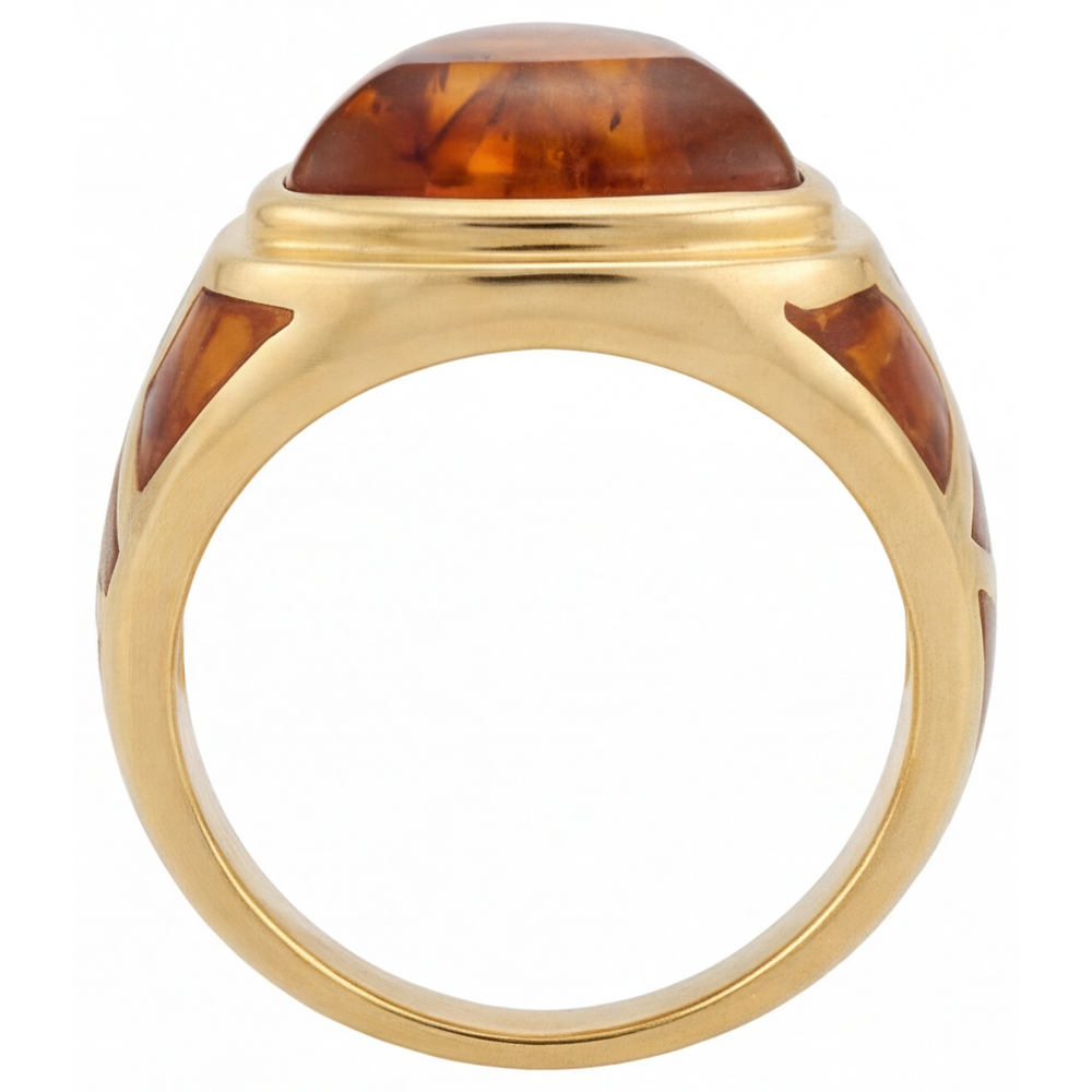 Real Citrine Fine Jewelry 8.5 ct 14K Yellow Gold – profile view