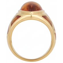 Citrine Pear Shape Gemstone Ring in 14 Karat Yellow Gold – side view