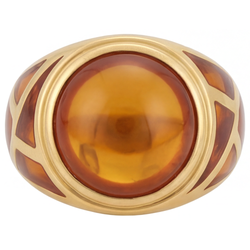 Men's Artisan Citrine Precious Stone Ring 10 ct – 14 Karat