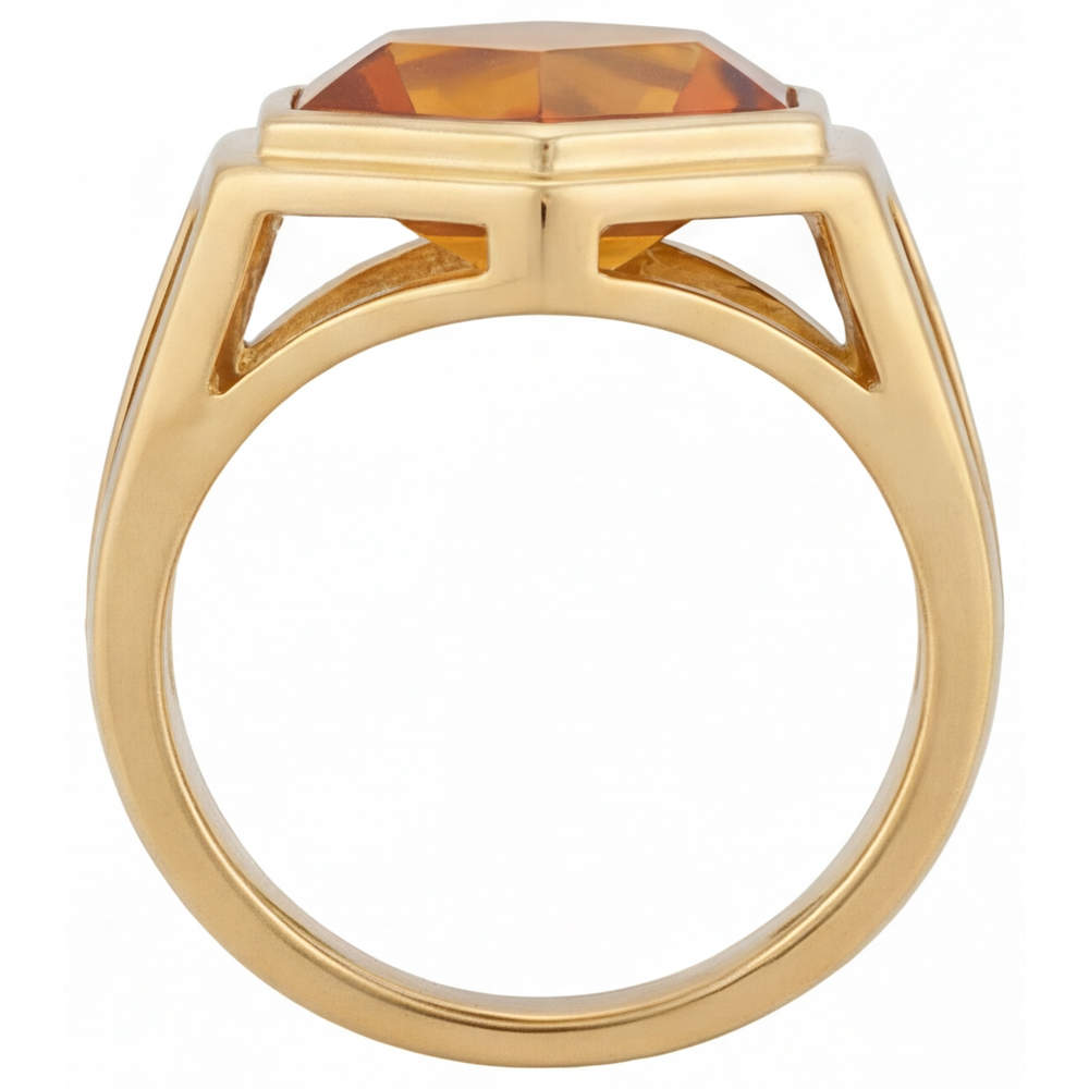 Citrine Precious Stone Ring 5-ct 14K Yellow Gold – angle view