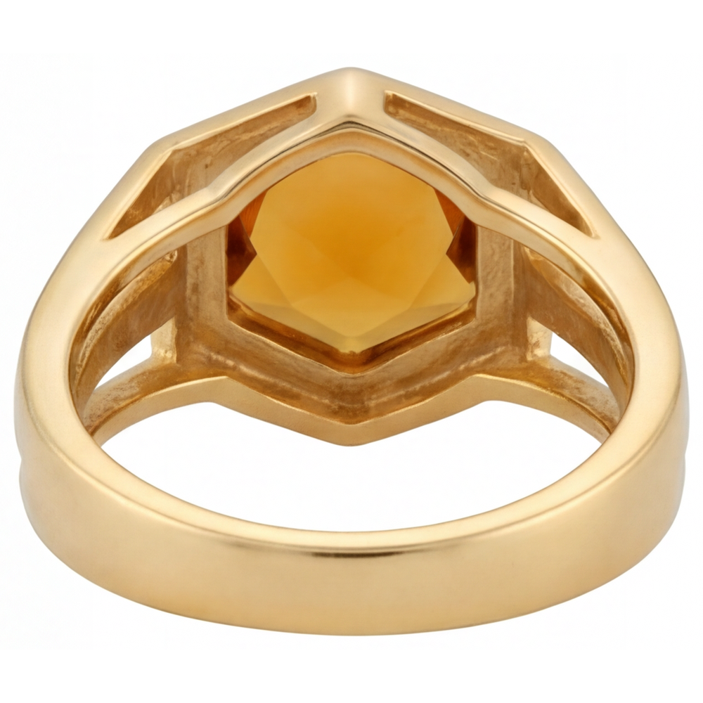 Precious Stone Ring 14K Yellow Gold with Citrine – profile view