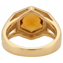 Precious Stone Ring 14K Yellow Gold with Citrine – profile view