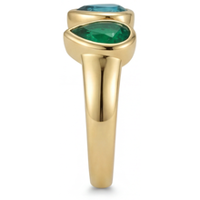 Genuine Colombian Emerald 3-Stone Ring – back view