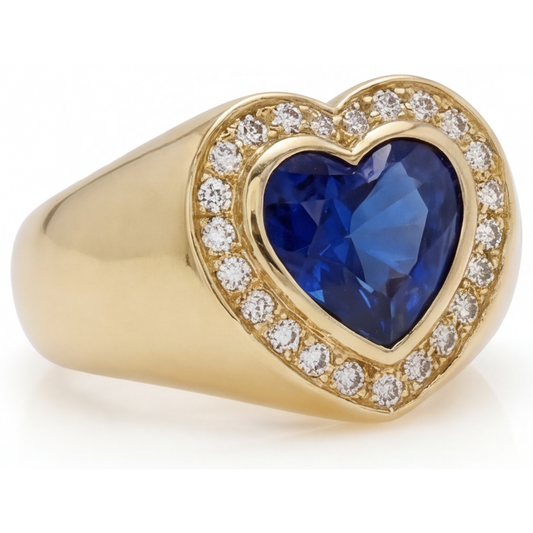 Timeless Cornflower Blue Sapphire Colored Stone Ring 3.75 ct – front view