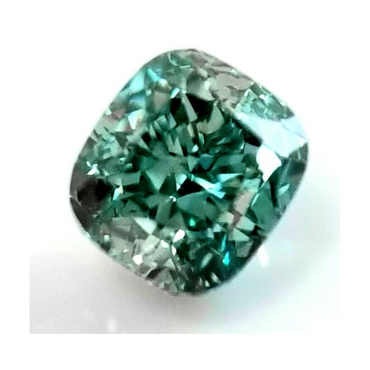 1.5 Carat Natural Cushion Cut Green Enhanced Loose Diamond