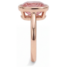Padparadscha Sapphire Engagement Ring 2.5 Carat Real Cushion Bezel Solitaire 14K Rose Gold