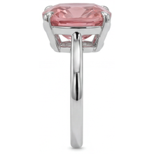 Peach Sapphire Engagement Ring 3 Carat Real Cushion Padparadscha Solitaire Cathedral 14K White Gold