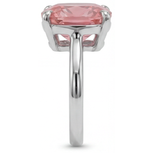 Padparadscha Sapphire Engagement Ring 3 Carat Natural Cushion Solitaire 14K White Gold