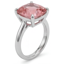 Padparadscha Sapphire Engagement Ring 3 Carat Natural Cushion Solitaire 14K White Gold
