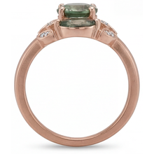 Marquise Cut Dendritic Agate ring in 14K Rose Gold – profile view