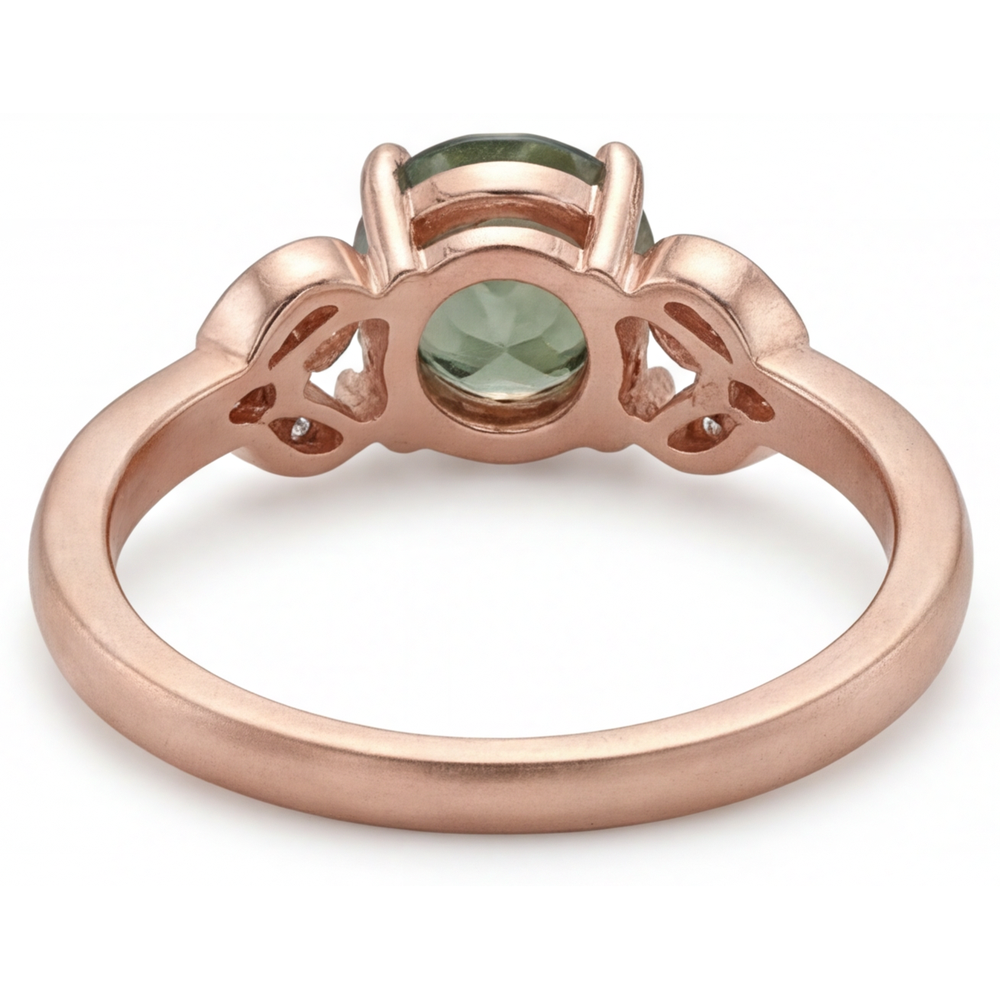 Gemstone Ring 14K Rose Gold with Dendritic Agate – top view