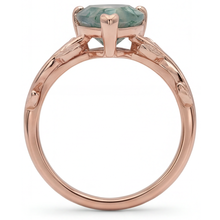 Dendritic Agate Precious Stone Ring 2-ct 14K Rose Gold – profile view