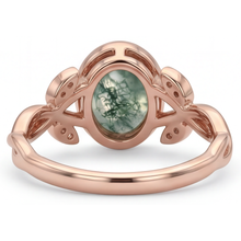 Natural Dendritic Agate Precious Stone Ring – top view
