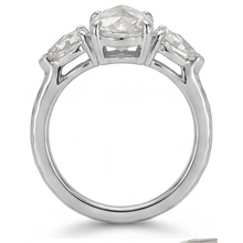 Natural Diamond 3-Stone Ring 1.5 ct 14K White Gold – profile view