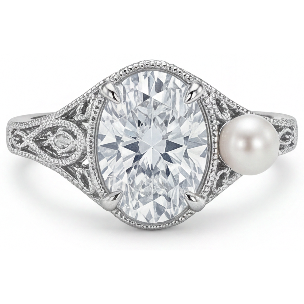 Diamond Anniversary Ring 2-ct 14 Karat White Gold – main view