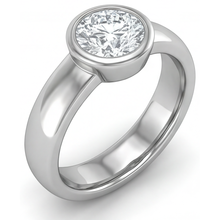 Diamond Round Brilliant Gentleman's Ring in 14K White Gold – front view