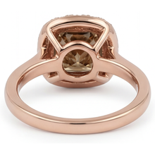 Diamond Cushion Halo Ring in 14 Karat Rose Gold – top view