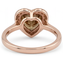 Heart Shape Diamond ring in 14 Karat Rose Gold – profile view