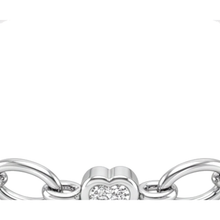 Diamond Heart Bracelet 3 Carat Lab Grown Station Oval Link 14K White Gold 7 Inch