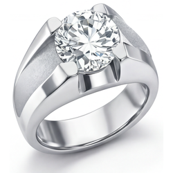 Handcrafted IGI Certified Diamond Men's Ring – 2 ct 14K White