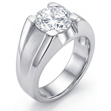 Men's Ring 14K White Gold with Diamond – side view