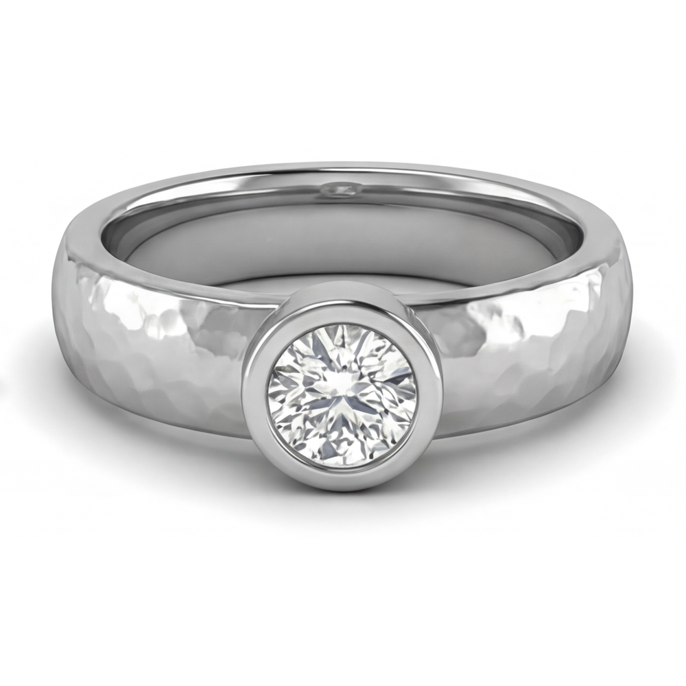 Earth-Mined Diamond Mens Ring – front view