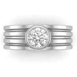 14K White Gold Mens Ring with Diamond – 1.50 ct