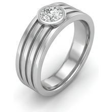 Round Brilliant Diamond ring in 14K White Gold – angle view