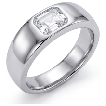 Step Cut Diamond ring in 14 Karat White Gold – front view
